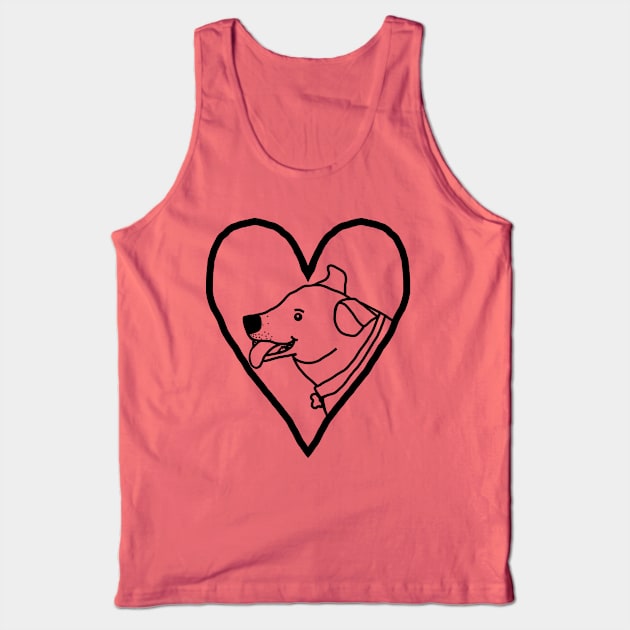 My Valentines Toby Dog Outline Tank Top by ellenhenryart